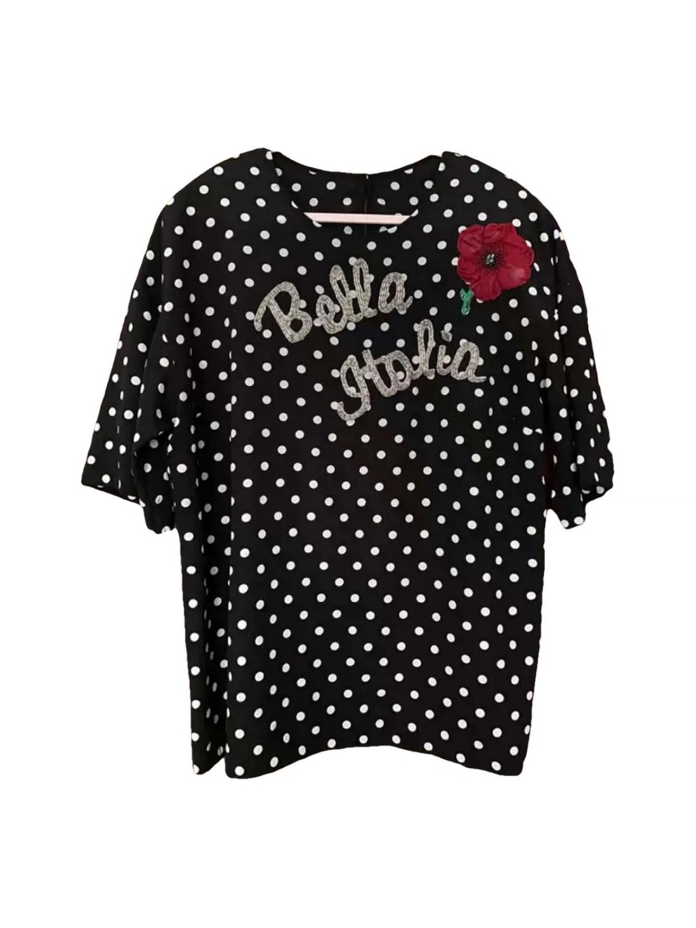 Dolce & Gabanna Black Polka Dot Silk Shirt